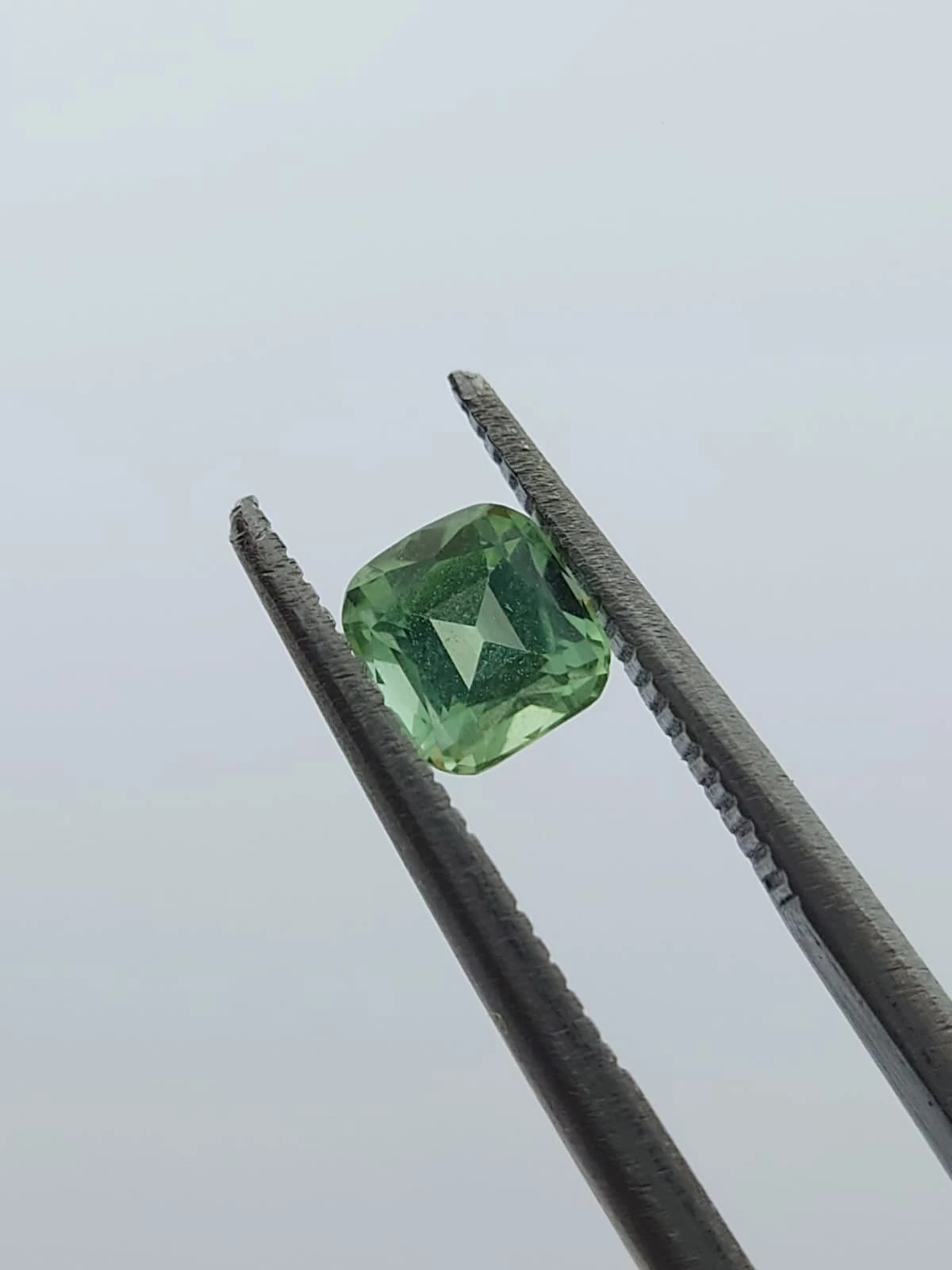 0.45ct Natural Light Seaform Green Tourmaline in Cushion Cut From Afghanistan — view 4